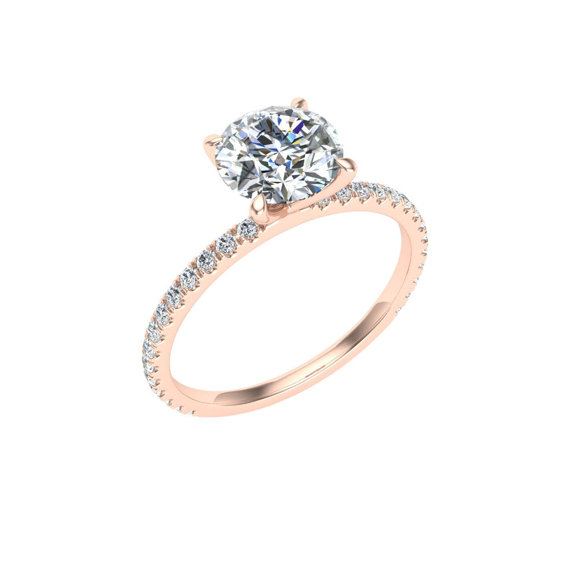 Desire Round Cut Solitaire Moissanite Engagement Ring