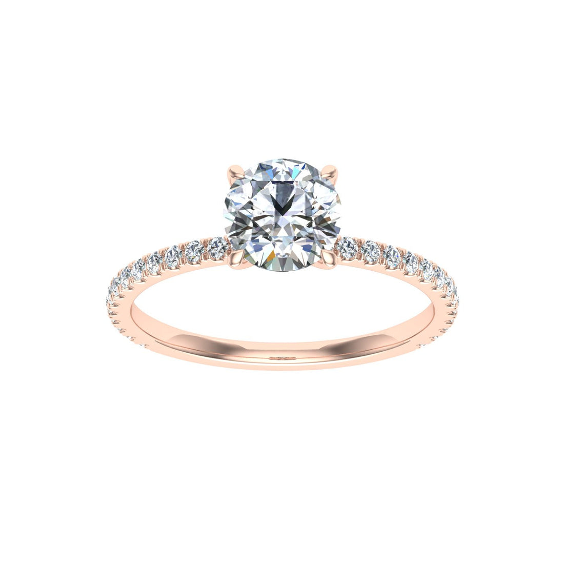 Desire Round Cut Solitaire Moissanite Engagement Ring Rose Gold