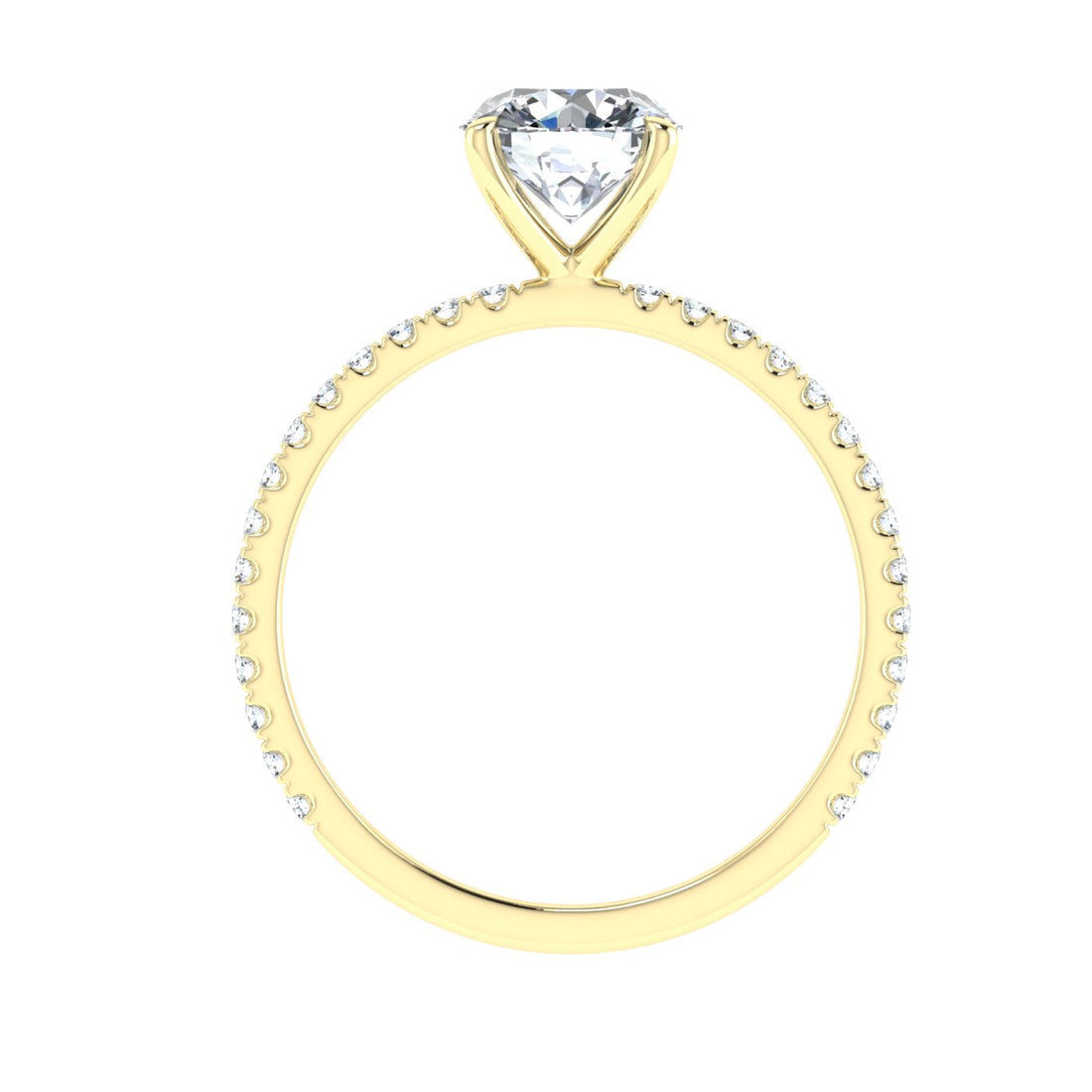 Desire Round Cut Solitaire Moissanite Engagement Ring Yellow Gold