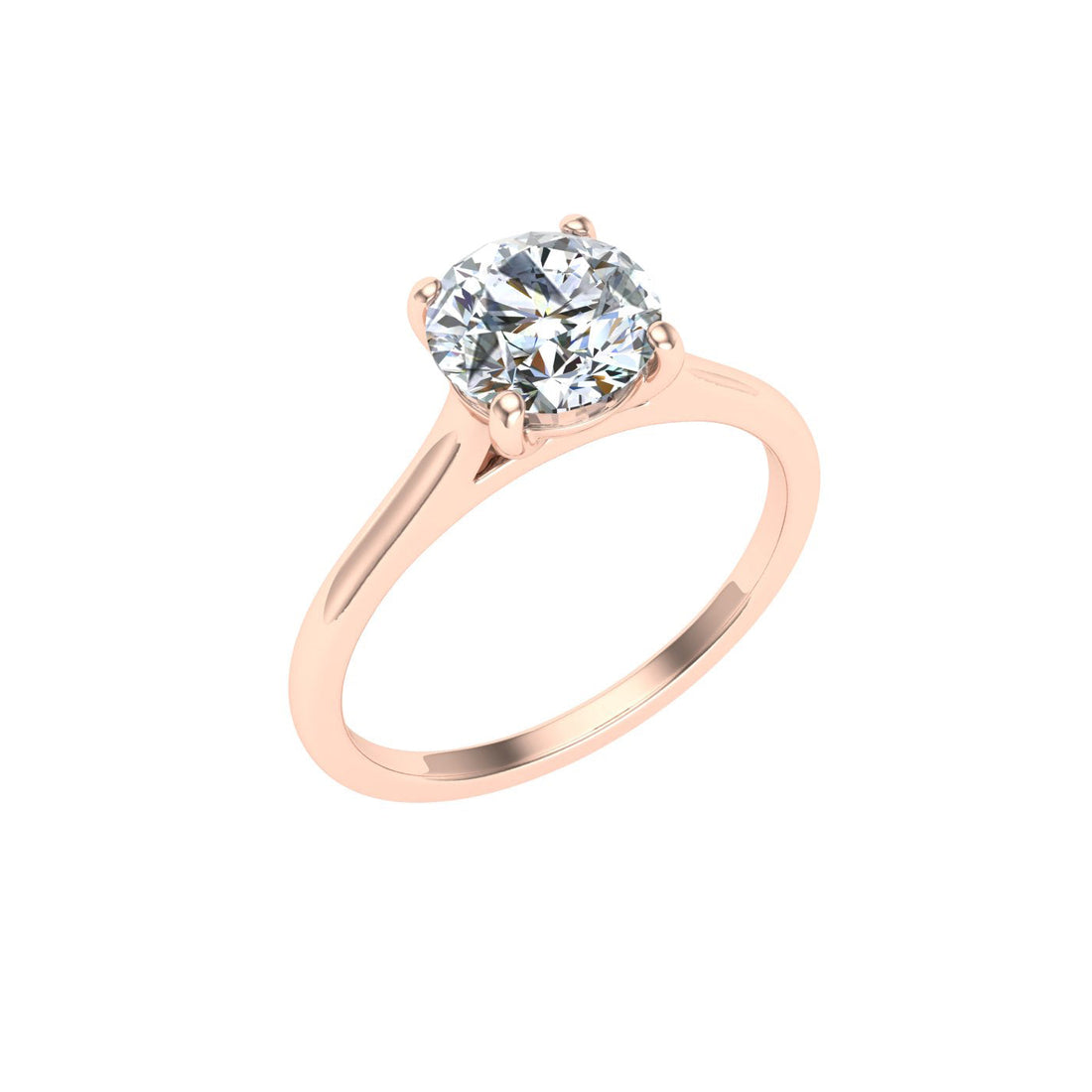 Divine Round Cut Solitaire Moissanite Engagement Ring Rose Gold