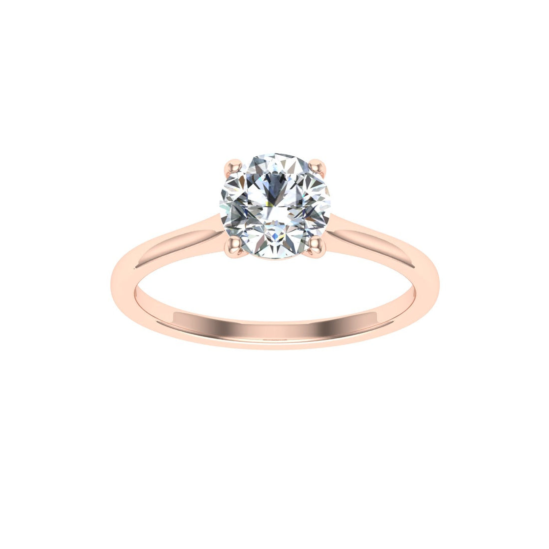 Divine Round Cut Solitaire Moissanite Engagement Ring Rose Gold