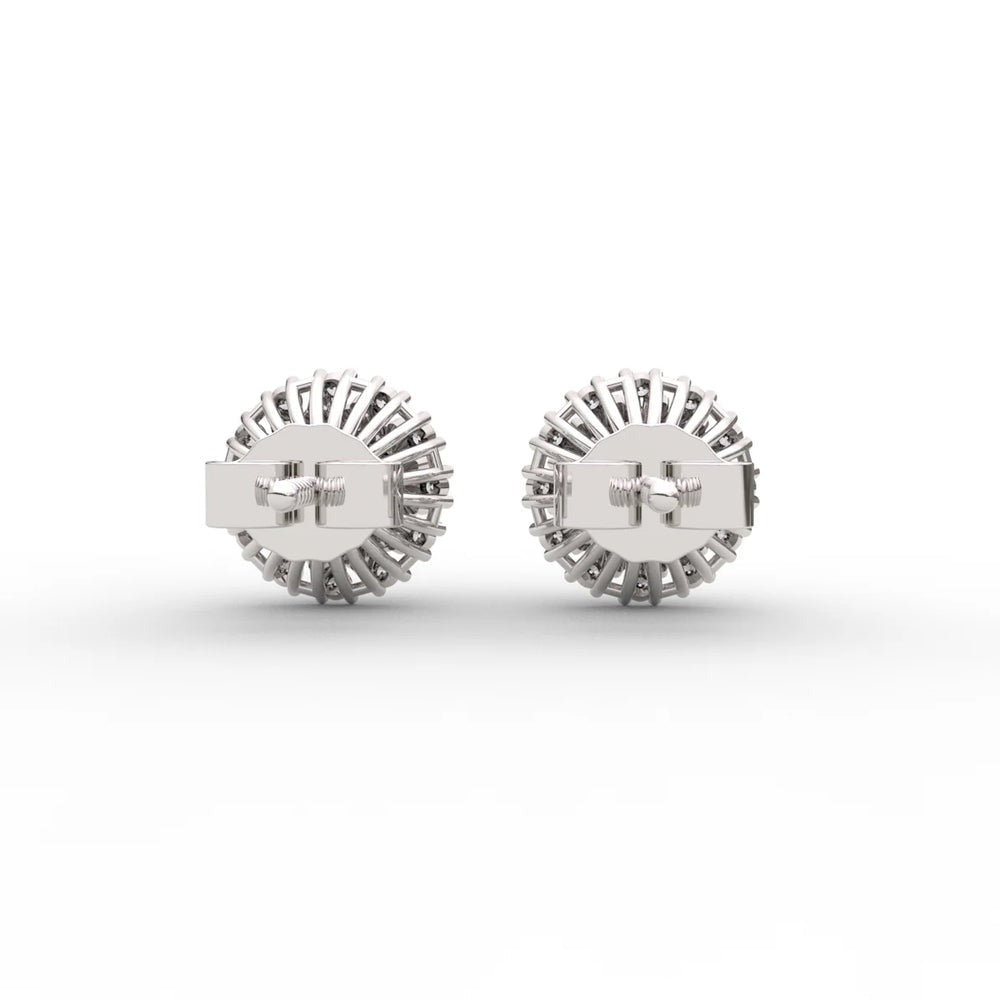 Double Halo Studs Lab Diamond Earrings