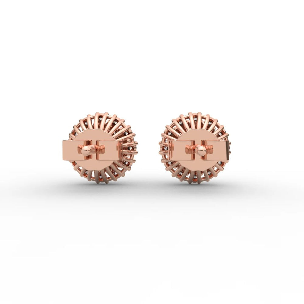 Double Halo Studs Lab Diamond Earrings