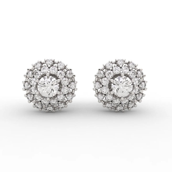 Double Halo Studs Moissanite Earrings