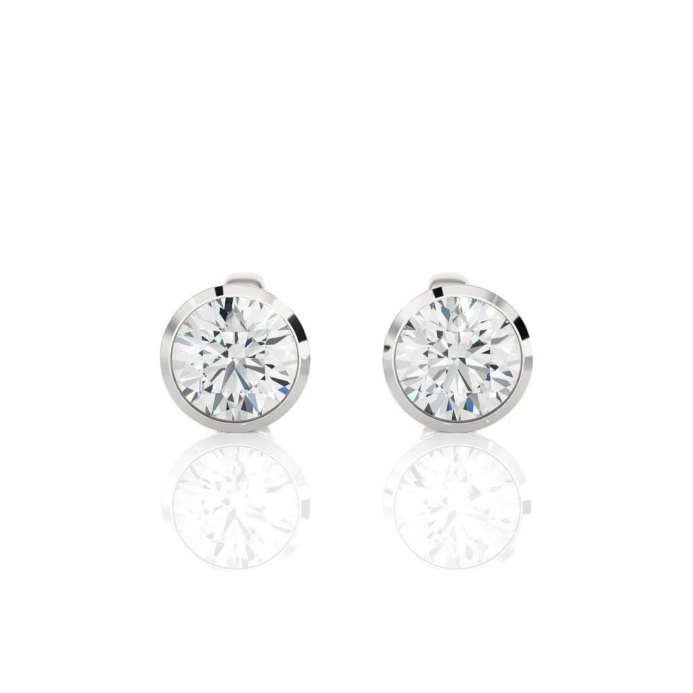 Dreamcatcher Loops Lab Diamond Bezel Studs Earrings