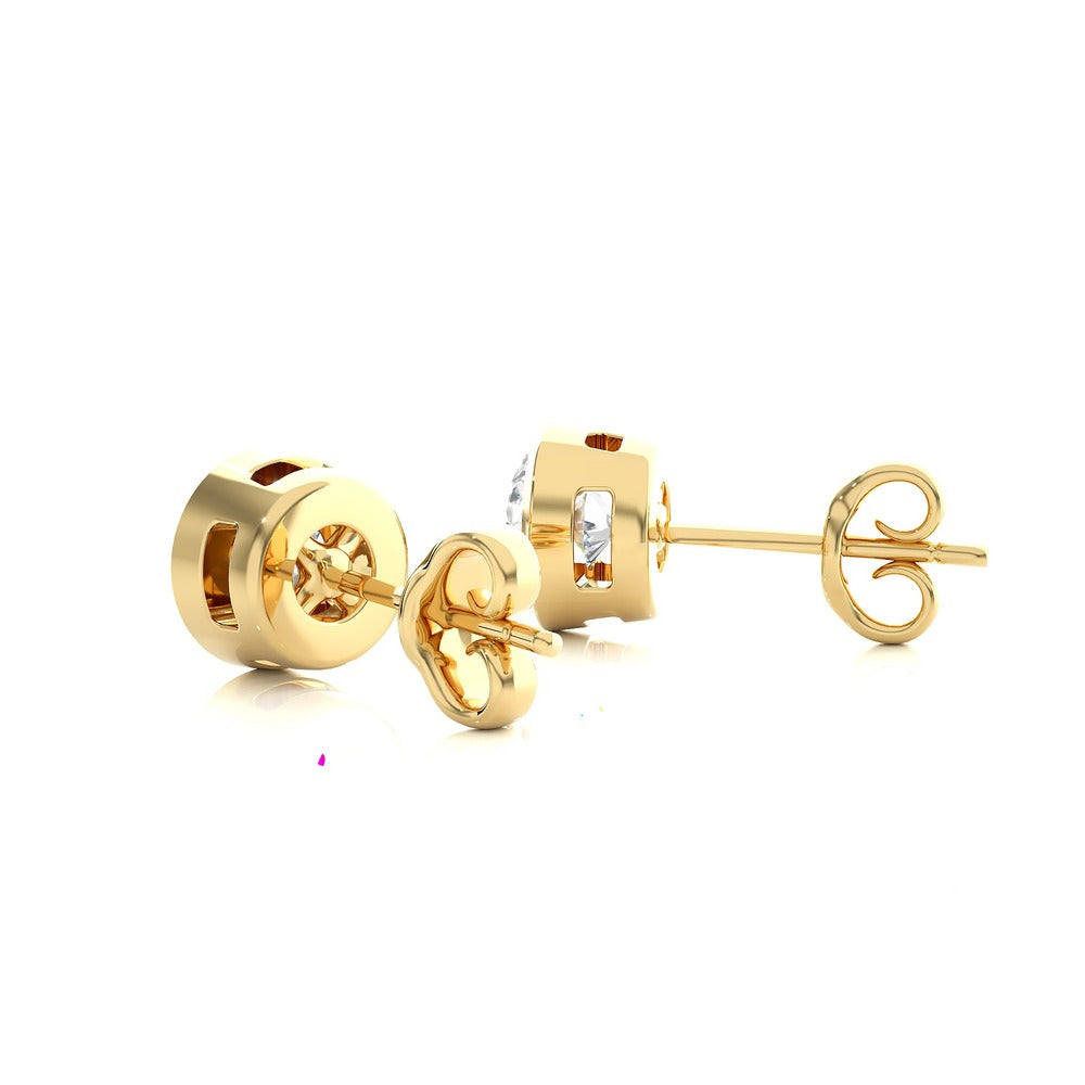 Dreamcatcher Loops Lab Diamond Bezel Studs Earrings