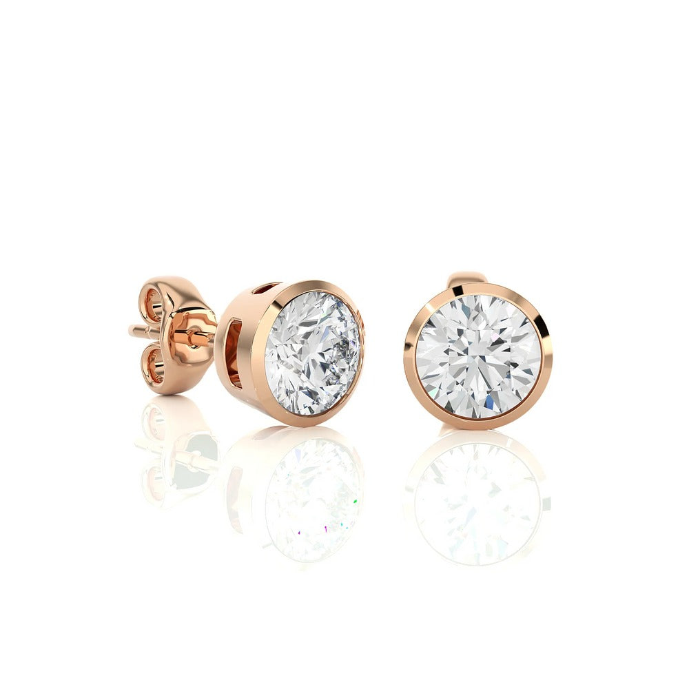 Dreamcatcher Loops Lab Diamond Bezel Studs Earrings