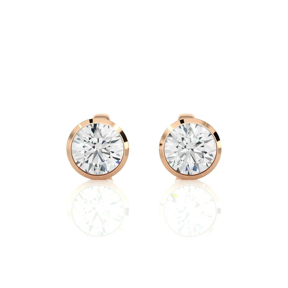 Dreamcatcher Loops Moissanite Bezel Studs Earrings