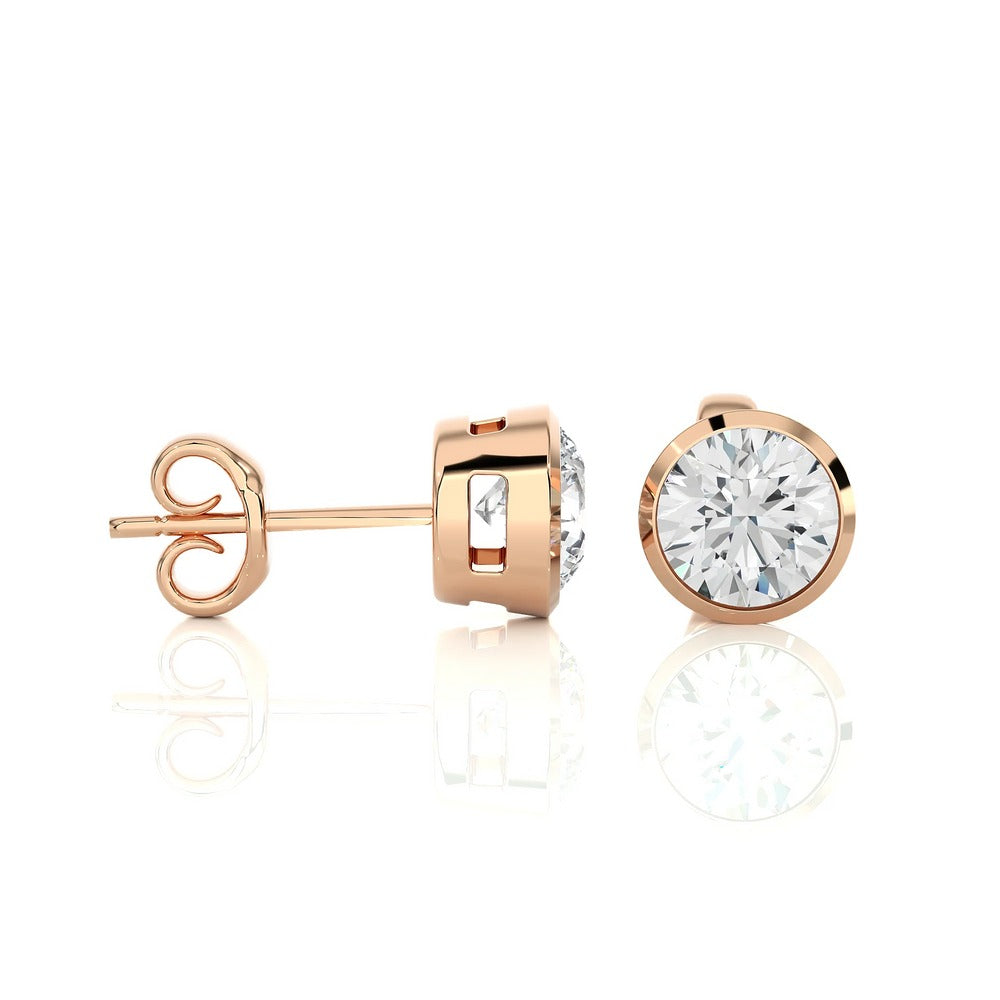 Dreamcatcher Loops Moissanite Bezel Studs Earrings