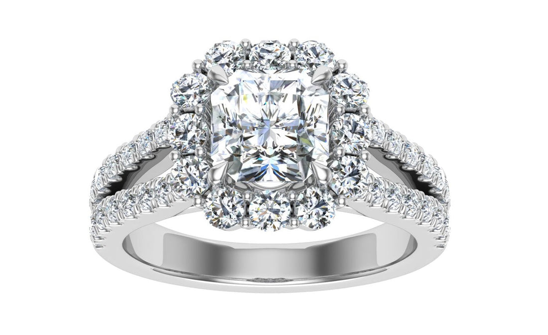 Dreams Asscher Halo Moissanite Engagement Ring