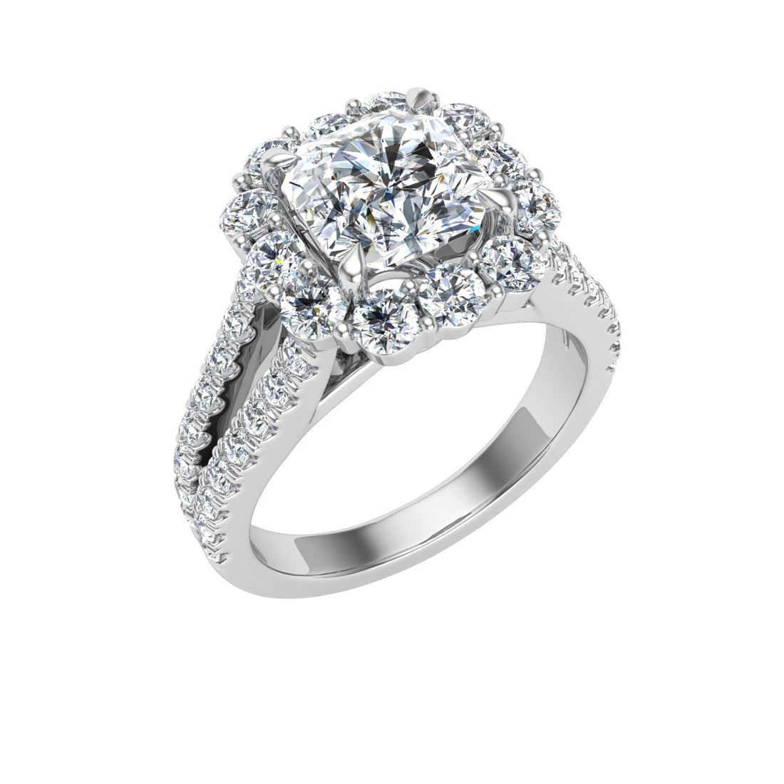 Dreams Asscher Halo Moissanite Engagement Ring