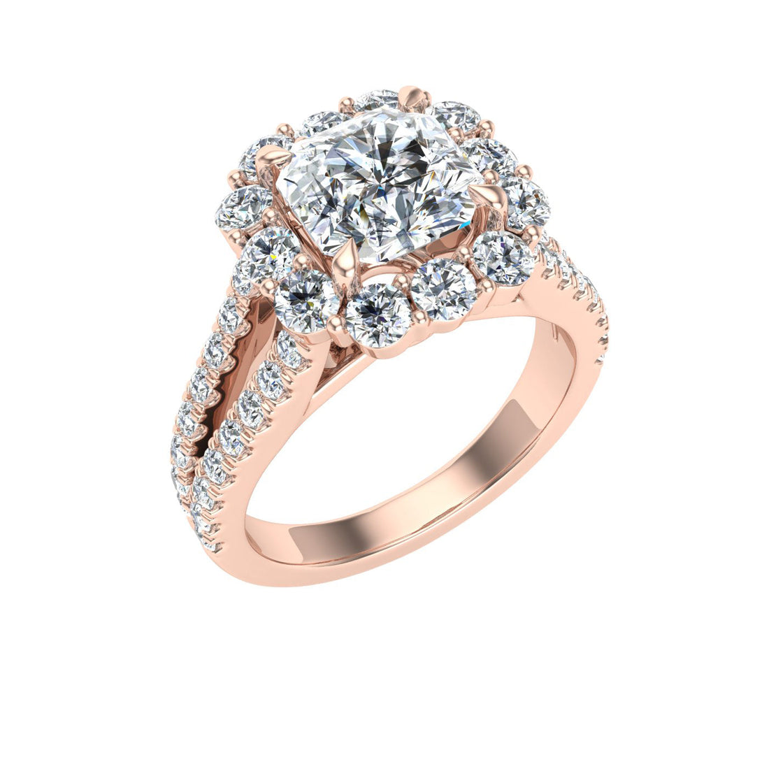 Dreams Asscher Halo Moissanite Engagement Ring