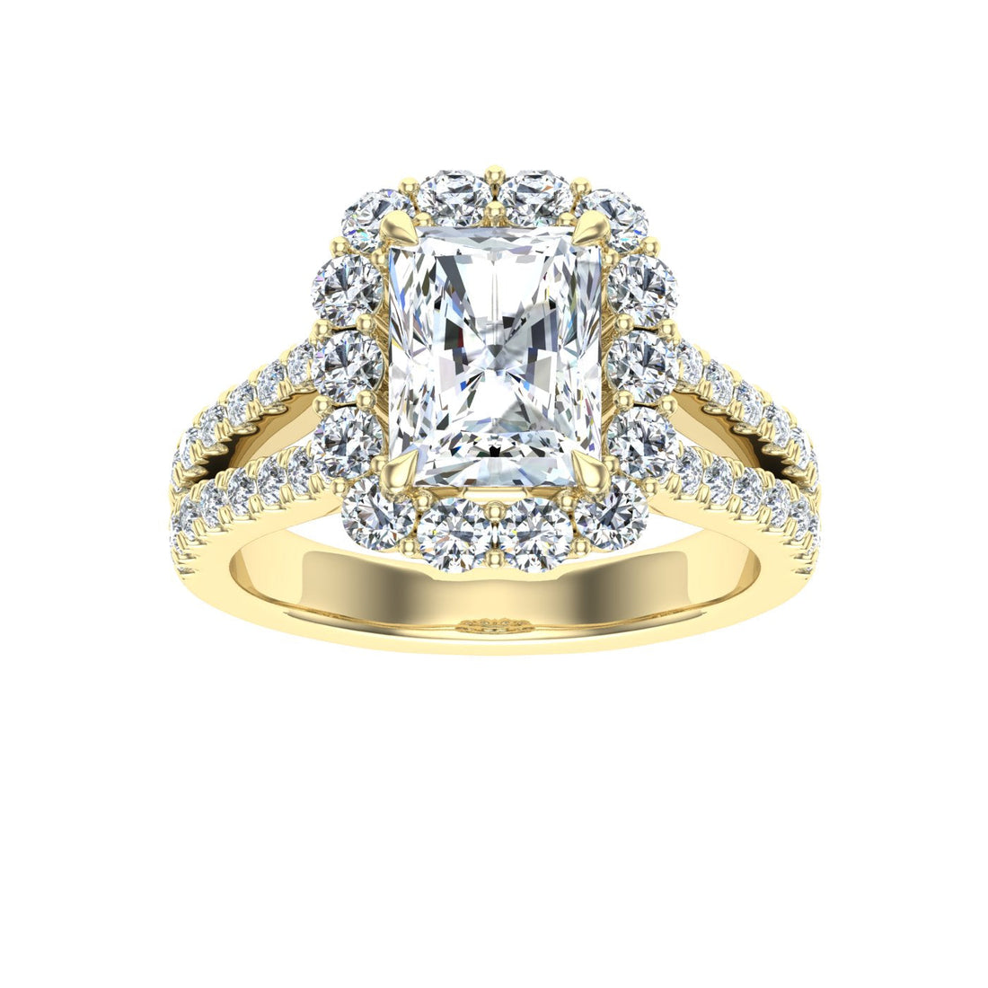 Dreams Radiant Cut Halo Moissanite Engagement Ring