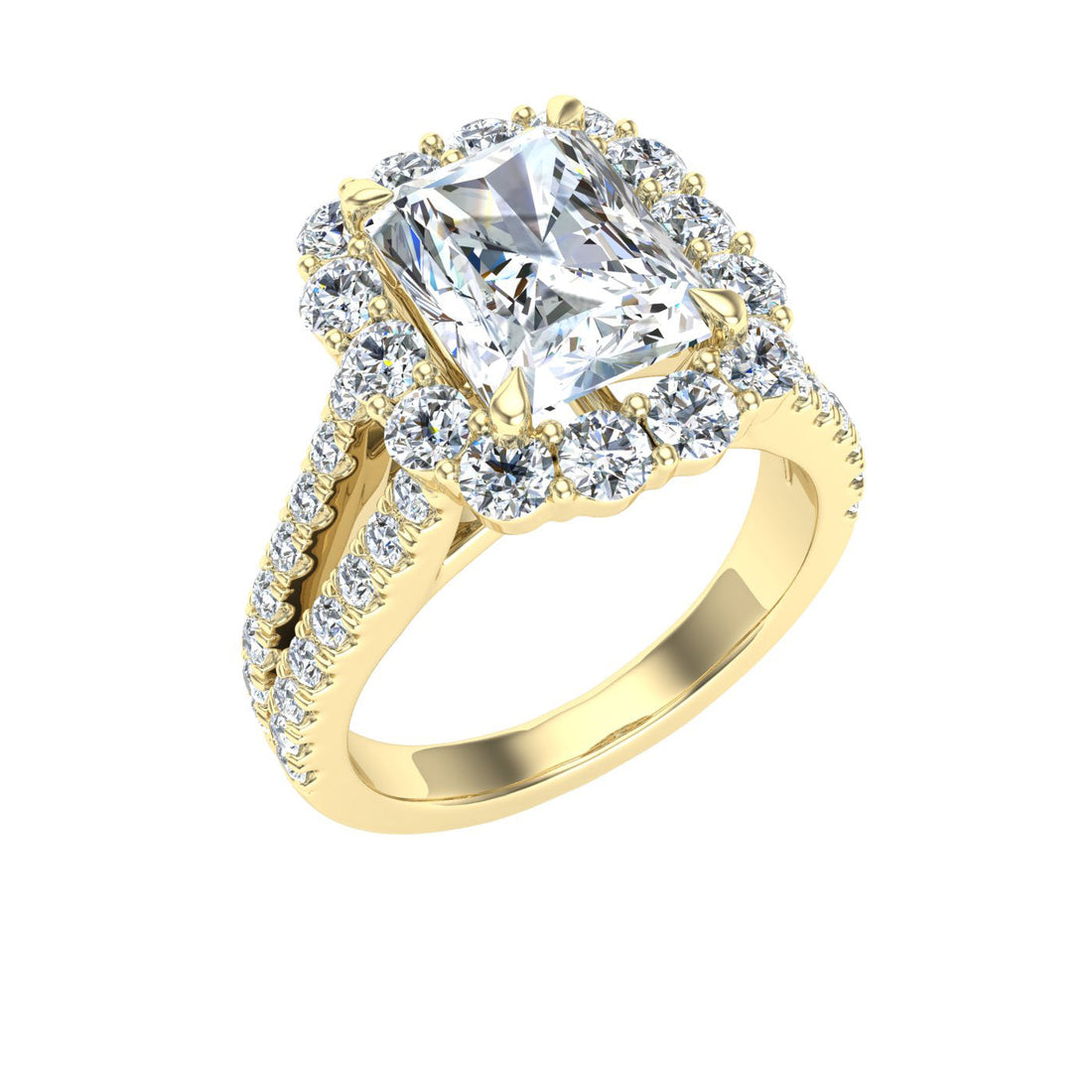 Dreams Radiant Cut Halo Moissanite Engagement Ring