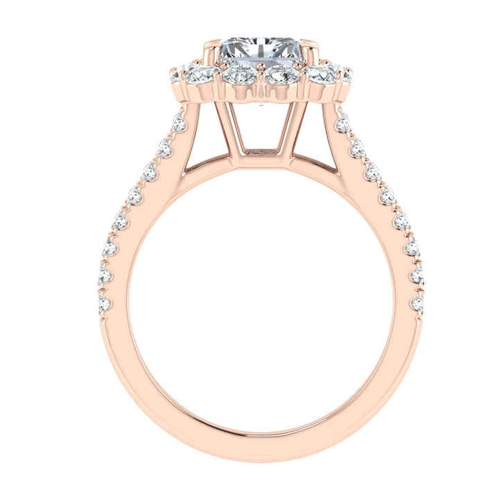 Dreams Radiant Cut Halo Moissanite Engagement Ring