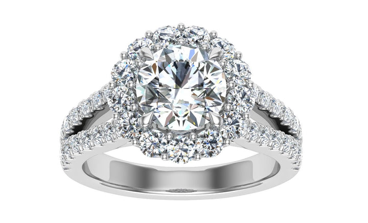 Dreams Round Halo Moissanite Engagement Ring