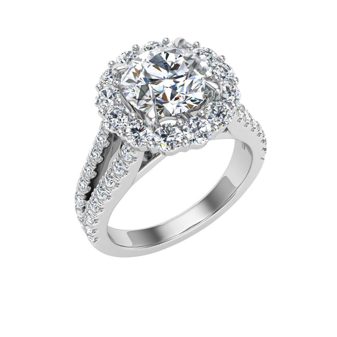 Dreams Round Halo Moissanite Engagement Ring