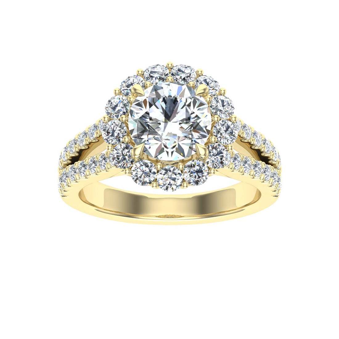 Dreams Round Halo Moissanite Engagement Ring