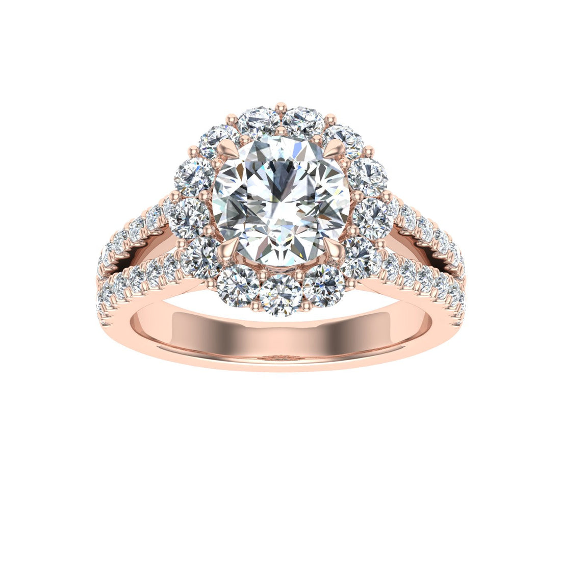 Dreams Round Halo Moissanite Engagement Ring