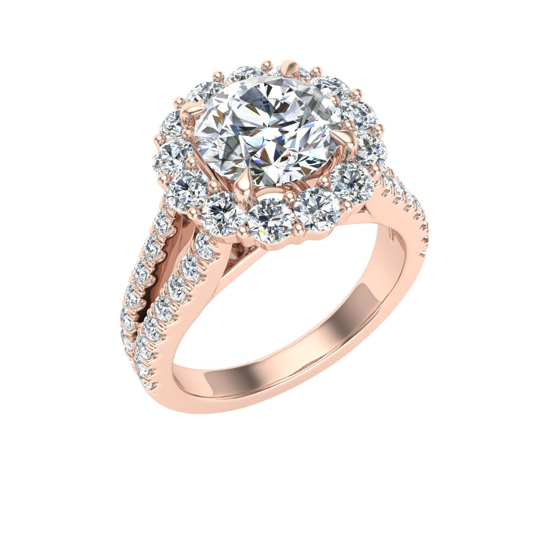 Dreams Round Halo Moissanite Engagement Ring