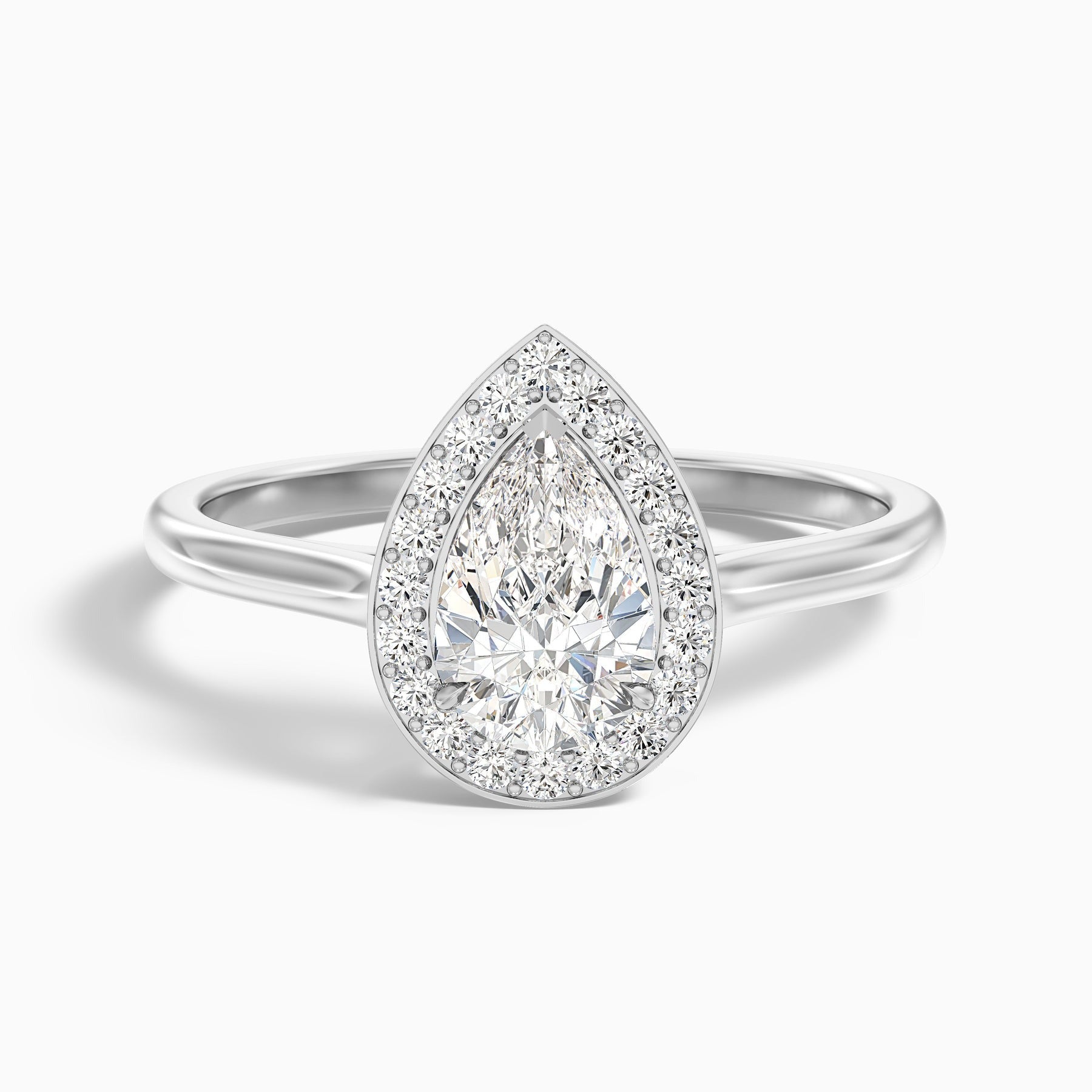 Dresden 1 Carat Pear Halo Lab Grown Diamond Ring