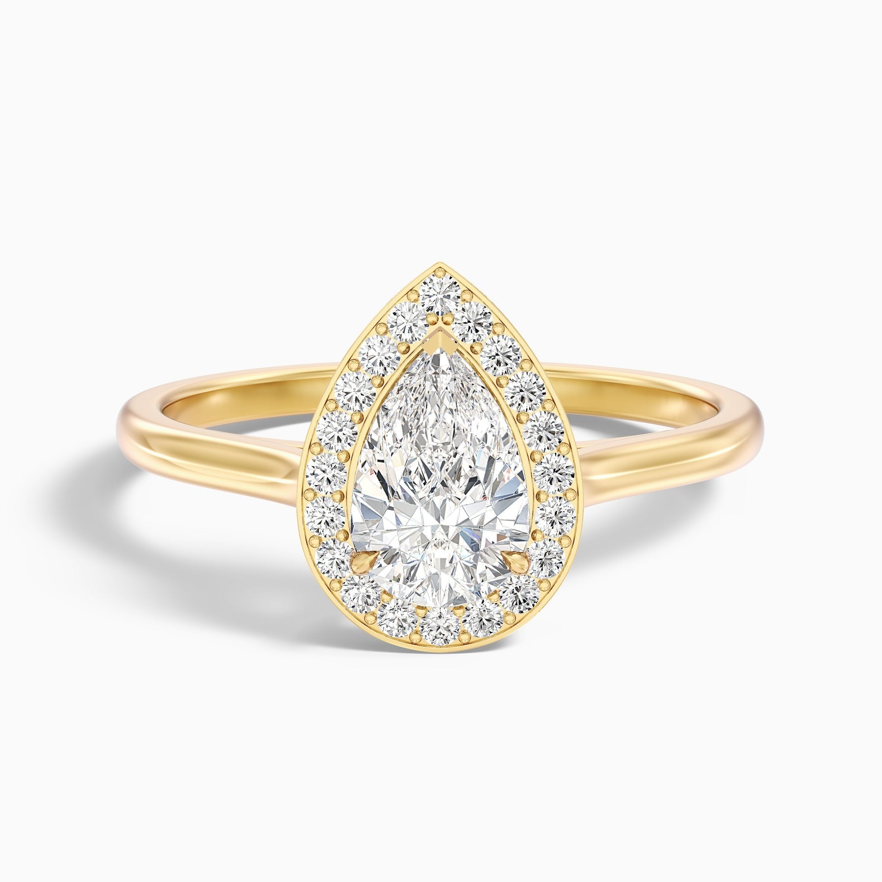 Dresden 1 Carat Pear Halo Lab Grown Diamond Ring