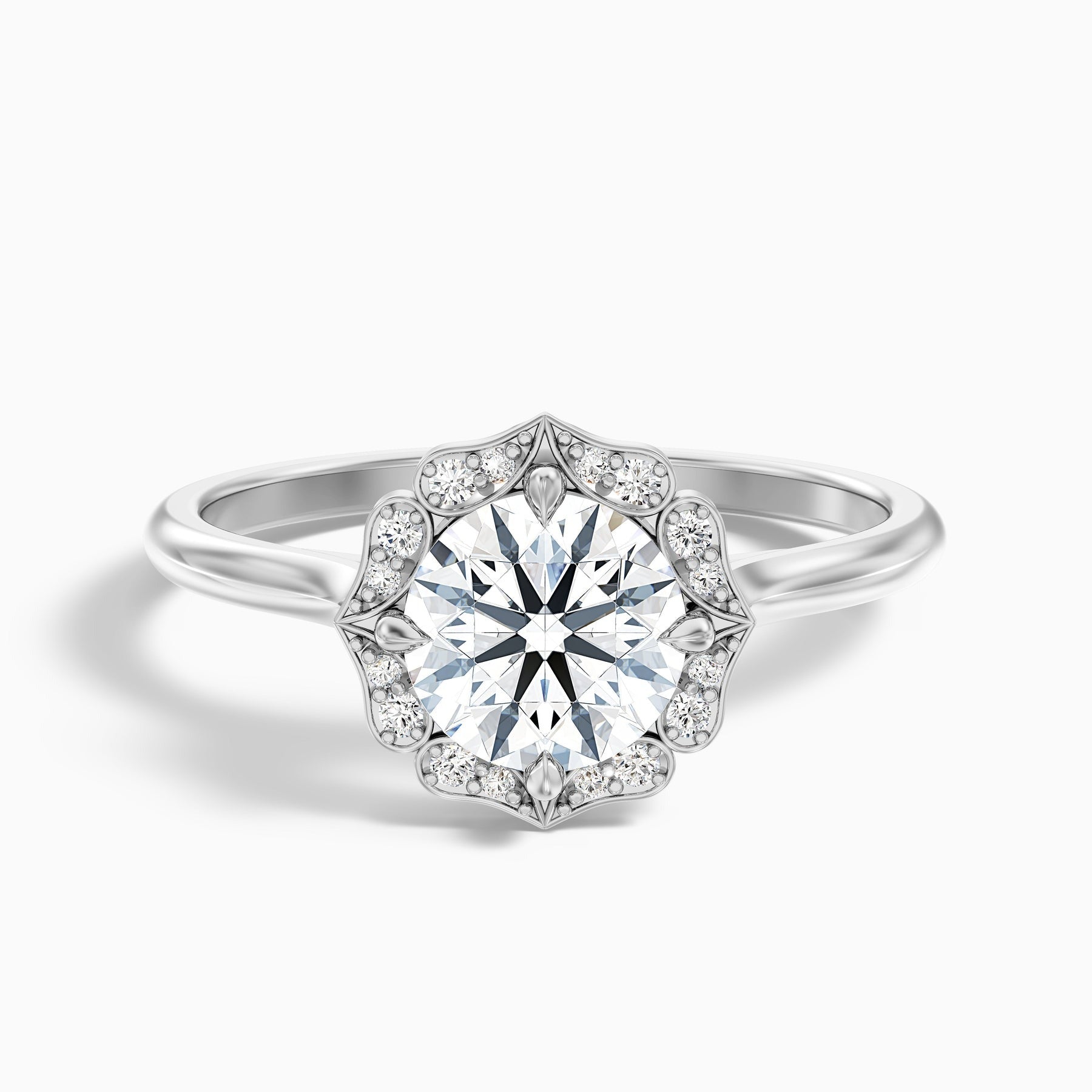 Duchess 1 Carat Round Halo Lab Grown Engagement Ring in 10k White Gold