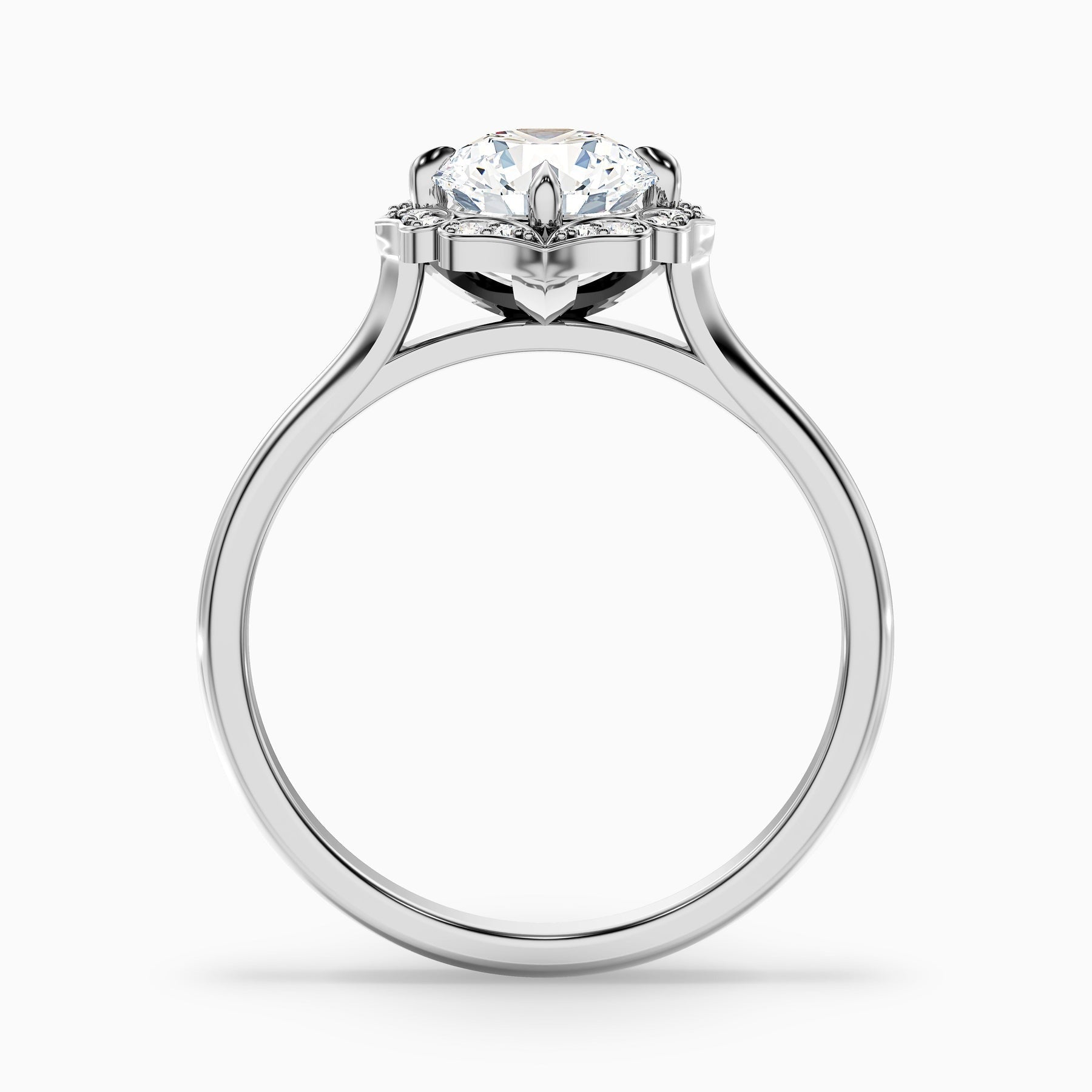 Duchess 1 Carat Round Halo Lab Grown Engagement Ring in 10k White Gold