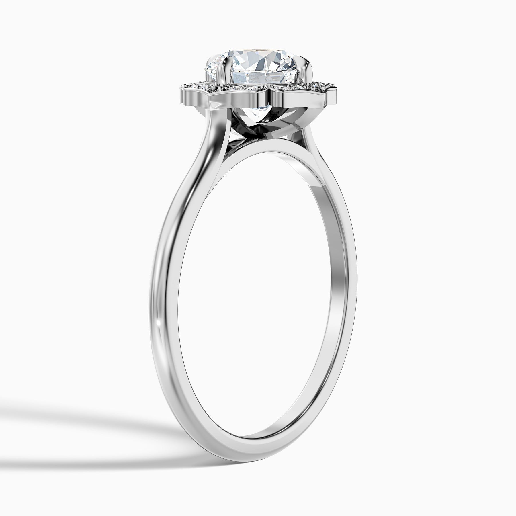 Duchess 1 Carat Round Halo Lab Grown Engagement Ring in 10k White Gold