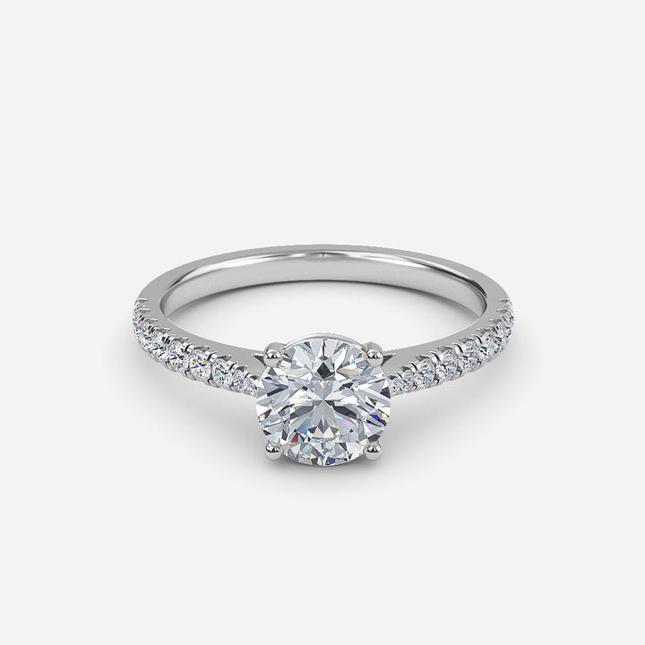 Boucheron Round Solitaire Moissanite Engagement Ring White Gold