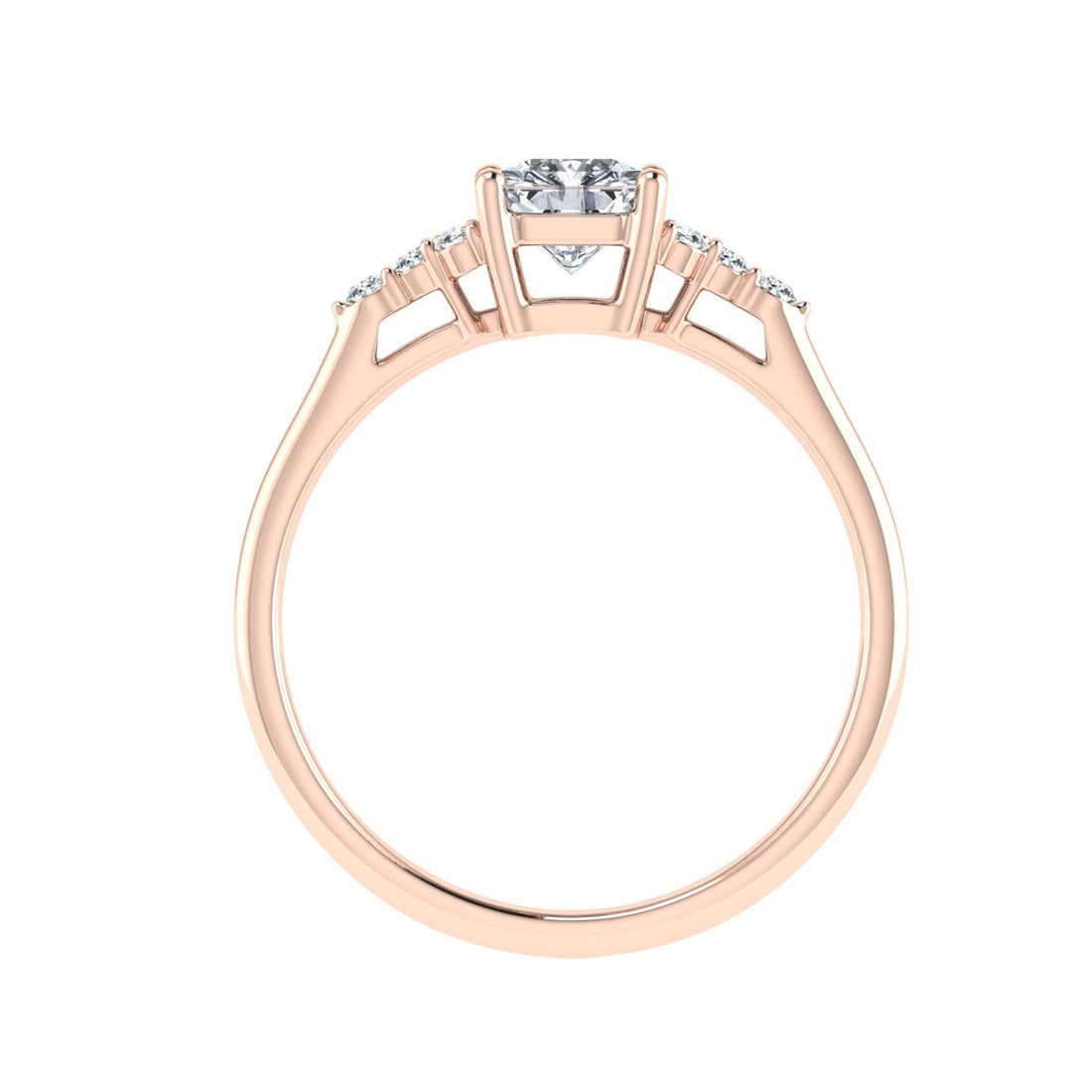 Echelon Asscher Cut Solitaire Moissanite Engagement Ring Rose Gold