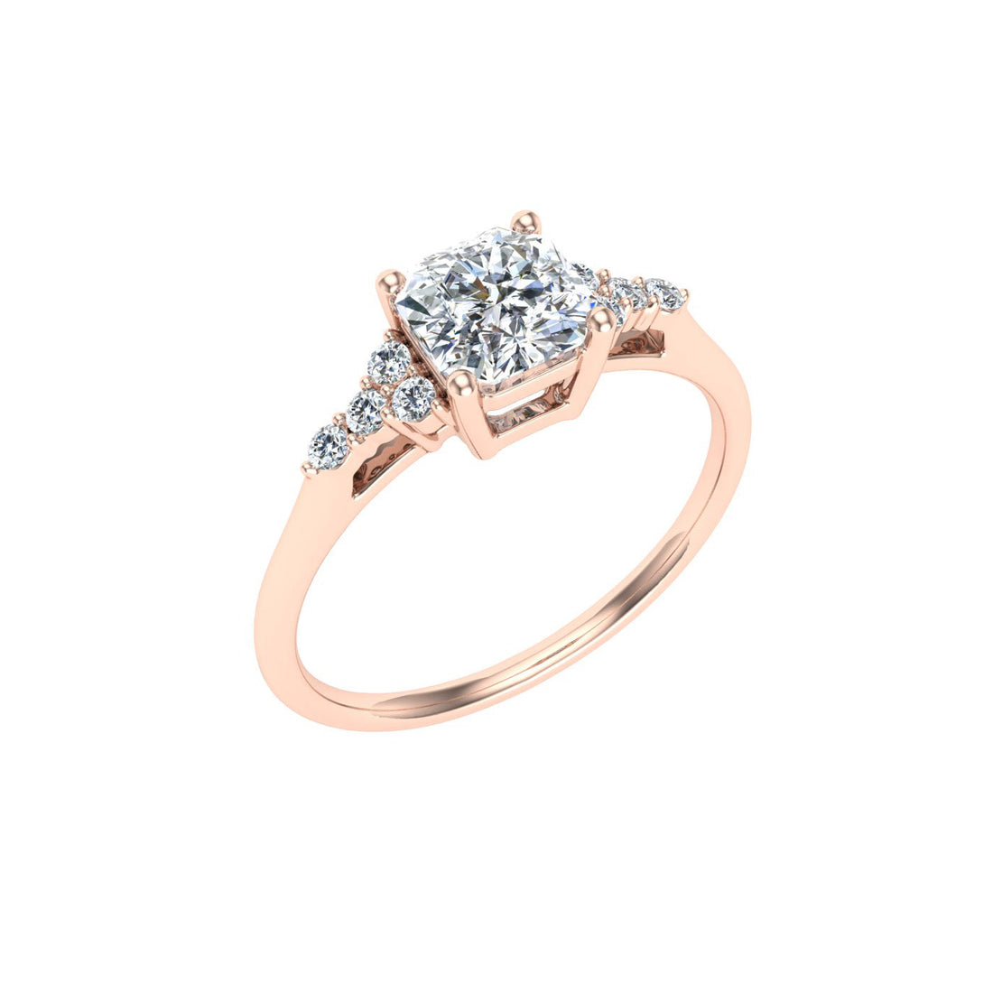 Echelon Asscher Cut Solitaire Moissanite Engagement Ring Rose Gold