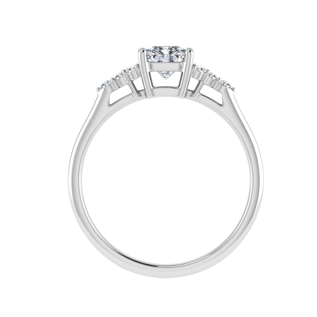 Echelon Asscher Cut Solitaire Moissanite Engagement Ring White Gold