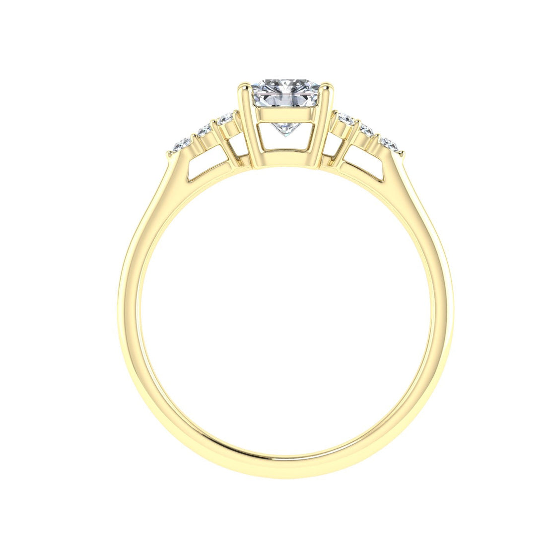 Echelon Asscher Cut Solitaire Moissanite Engagement Ring Yellow Gold