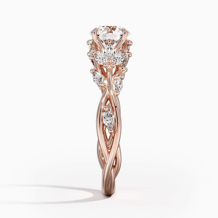 Trance Oval Secret Garden Moissanite Engagement Ring Rose Gold