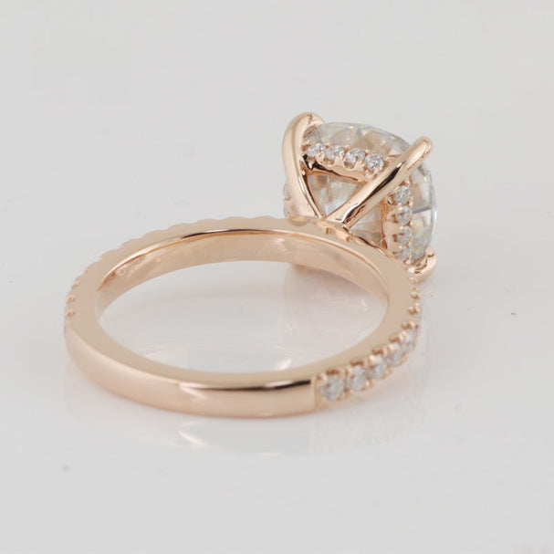 Eden Cushion Cut Pave Moissanite Engagement Ring Rose Gold