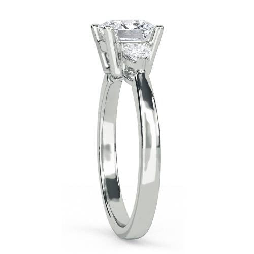 Elegant Asscher & Pear Lab Grown Diamond Trilogy Ring 01