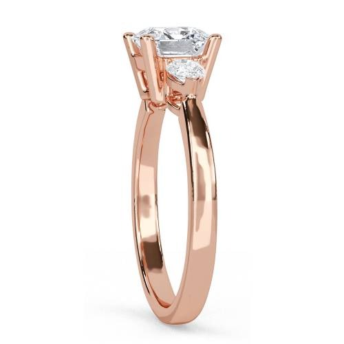 Elegant Asscher & Pear Lab Grown Diamond Trilogy Ring