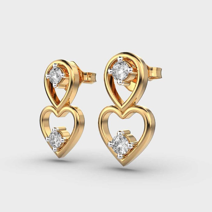 Elegant Solitaire Stud Lab Diamond Earrings