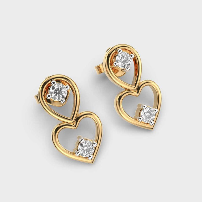 Elegant Solitaire Stud Lab Diamond Earrings