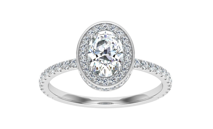 Elegy Oval Double Edge Halo Moissanite Ring