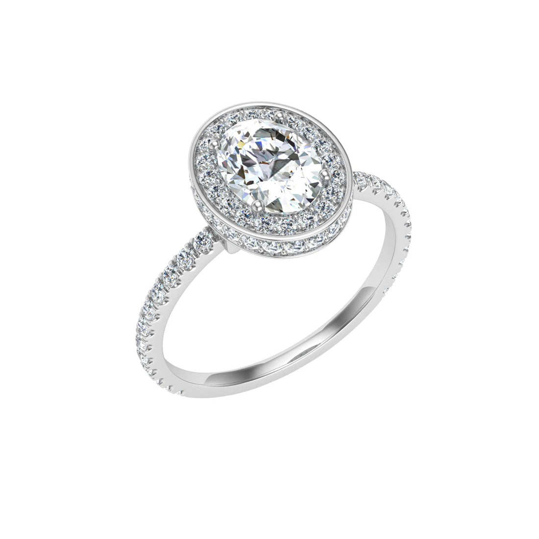 Elegy Oval Double Edge Halo Moissanite Ring