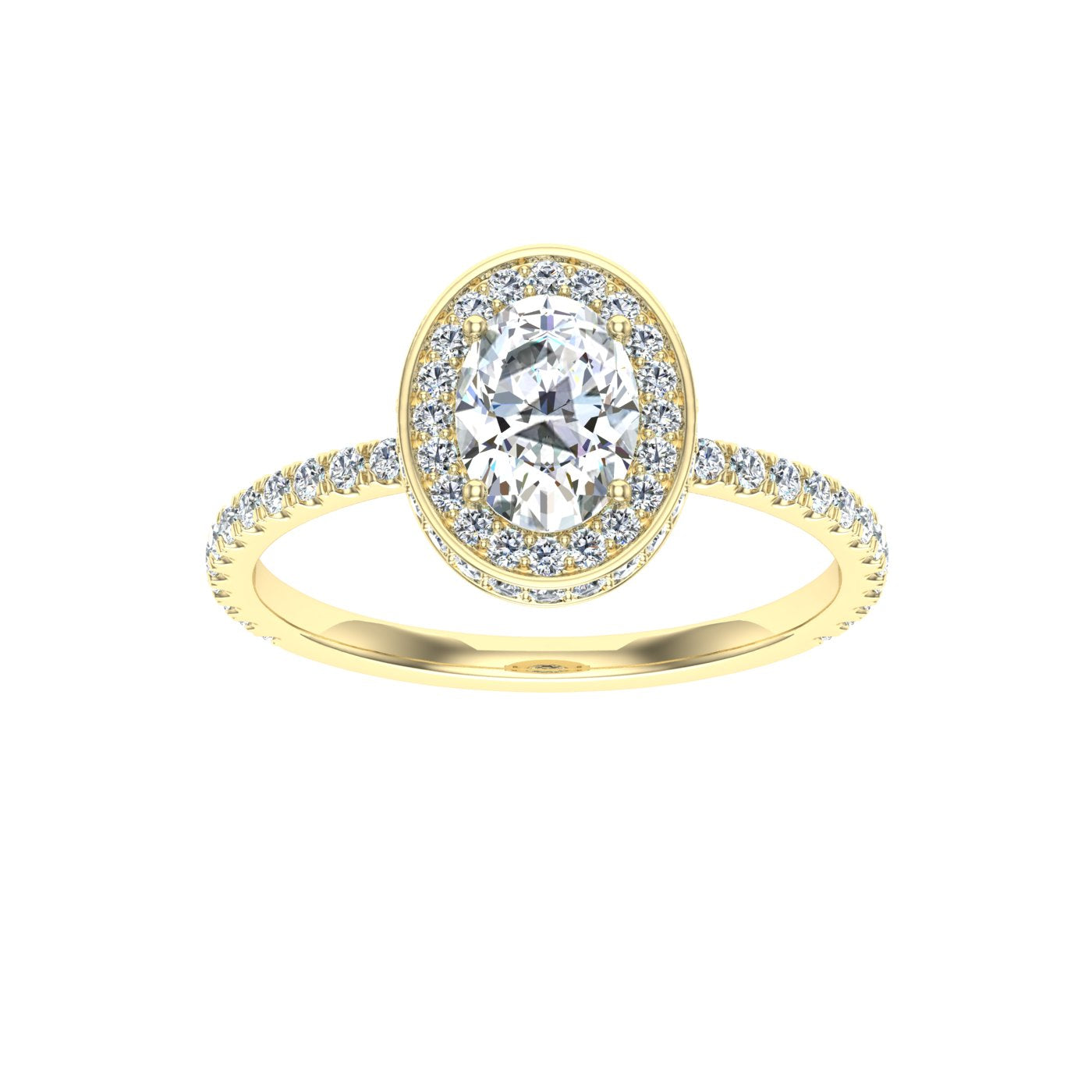 Elegy Oval Double Edge Halo Moissanite Ring