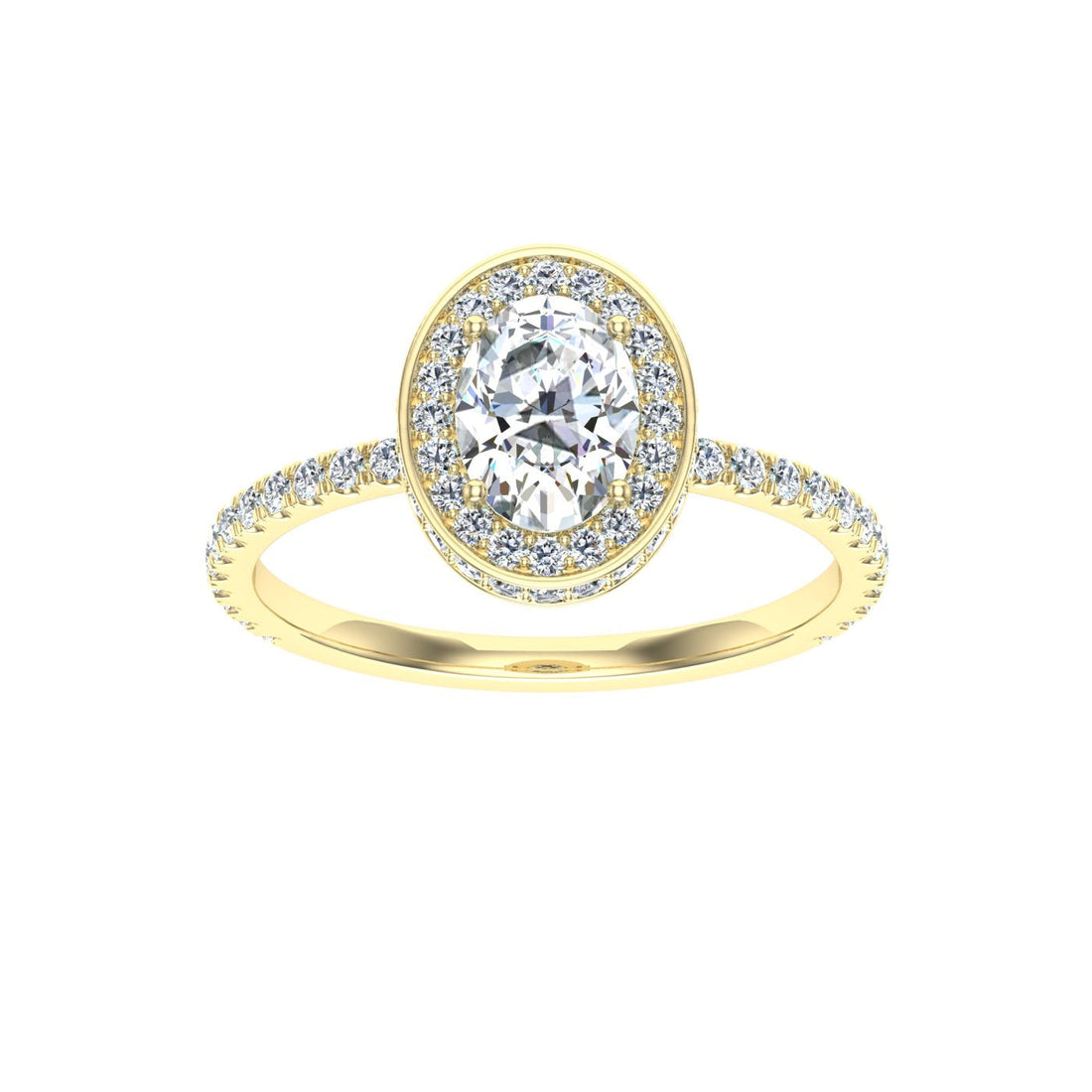 Elegy Oval Double Edge Halo Moissanite Ring