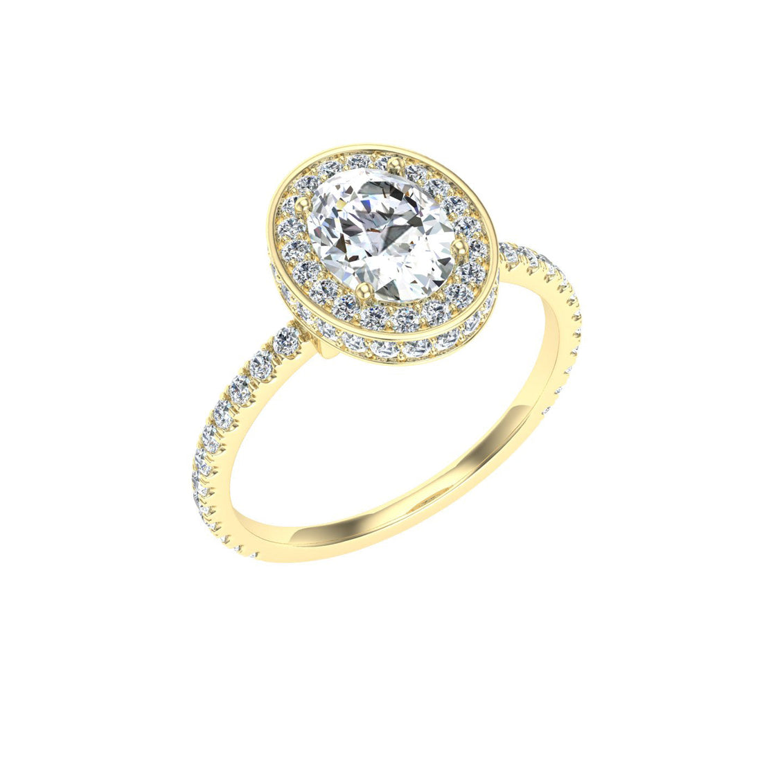 Elegy Oval Double Edge Halo Moissanite Ring