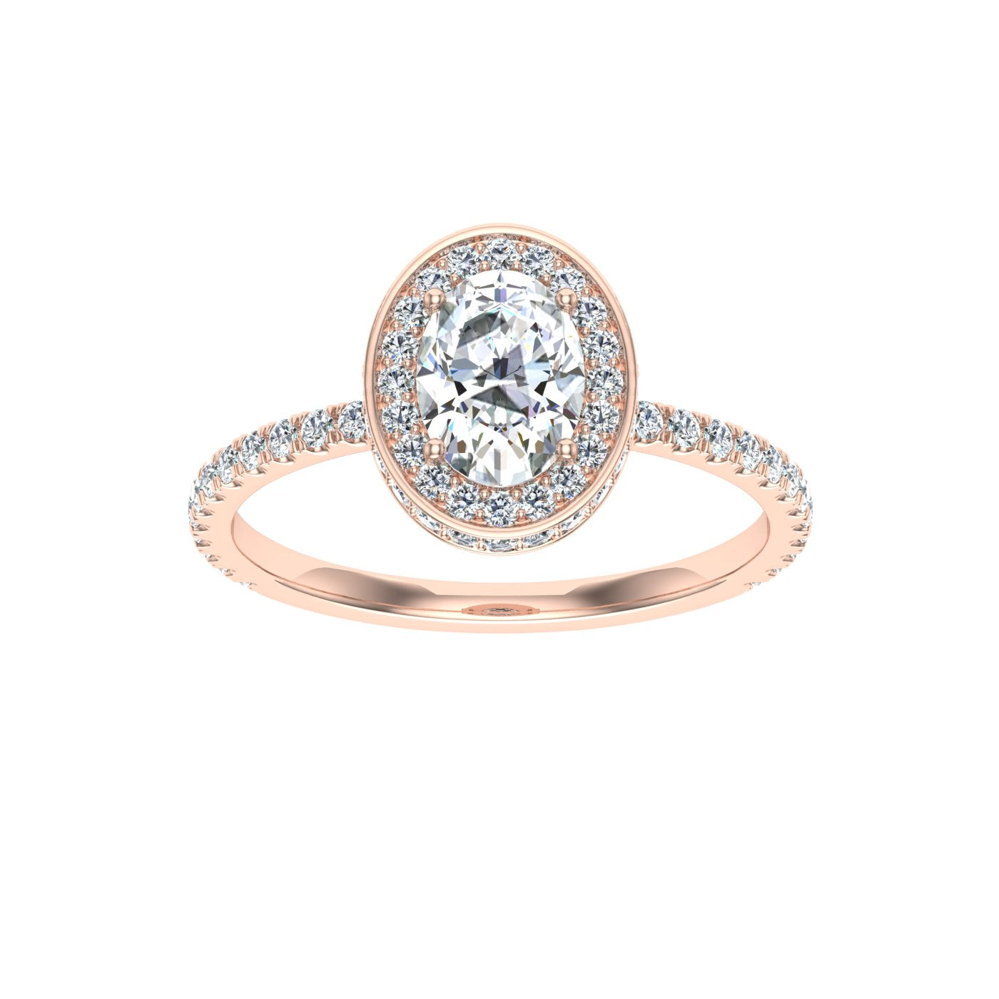 Elegy Oval Double Edge Halo Moissanite Ring