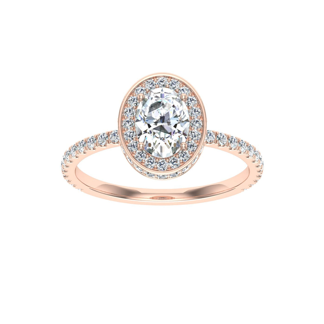 Elegy Oval Double Edge Halo Moissanite Ring