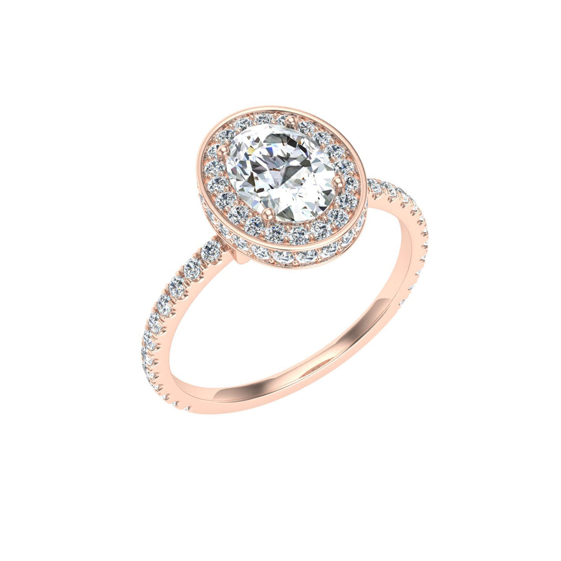 Elegy Oval Double Edge Halo Moissanite Ring