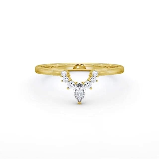 Elin 0.15ct Seven Lab Diamond Pear and Round Wedding Band