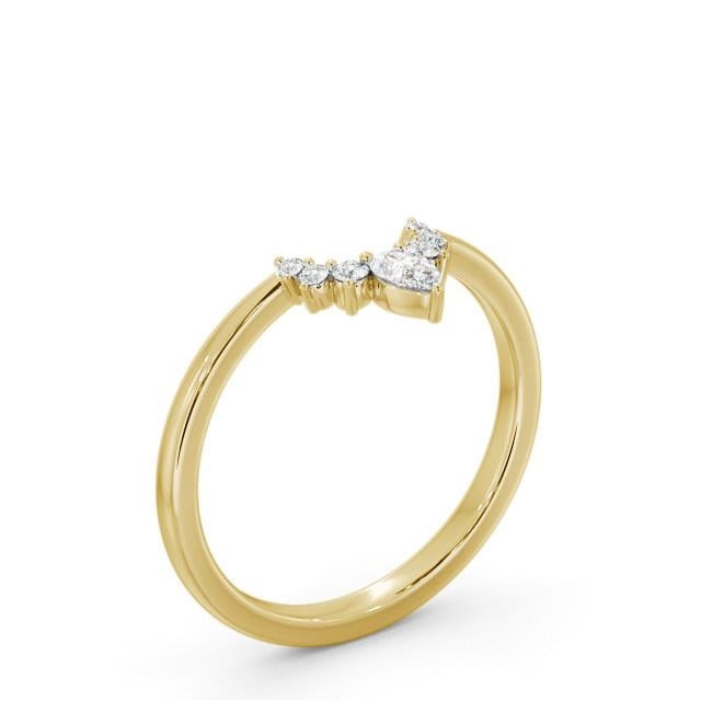 Elin 0.15ct Seven Lab Diamond Pear and Round Wedding Band